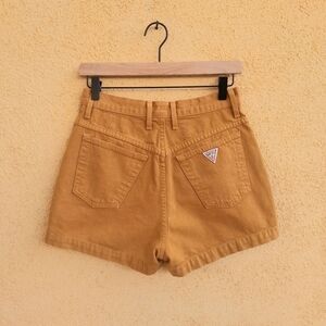 Vintage Guess Gold Mustard High Waist Jean Shorts
